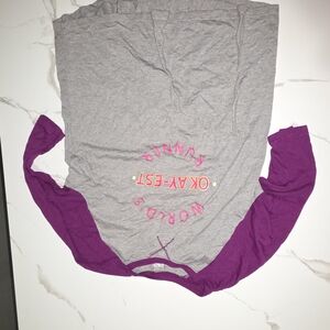 Women's Pajama Top in Purple and Gray